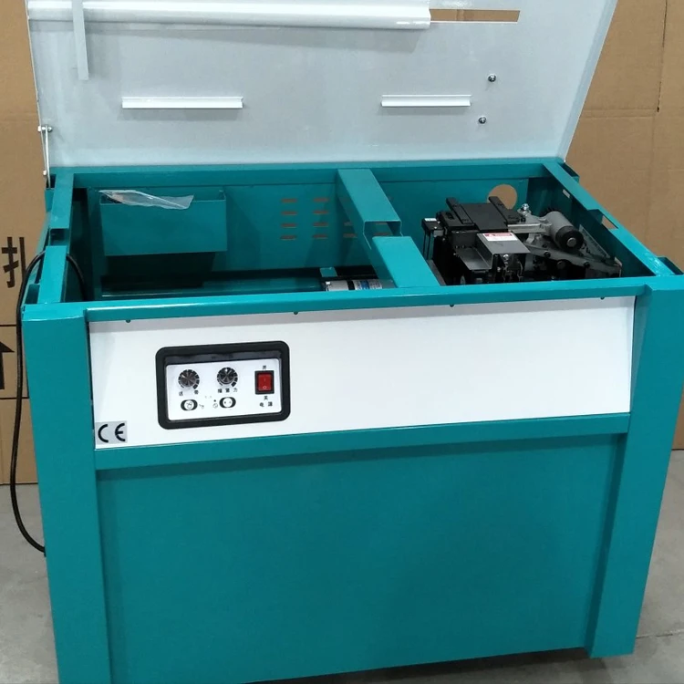 Middle size table height semi automatic PP bundle strapping packing machine
