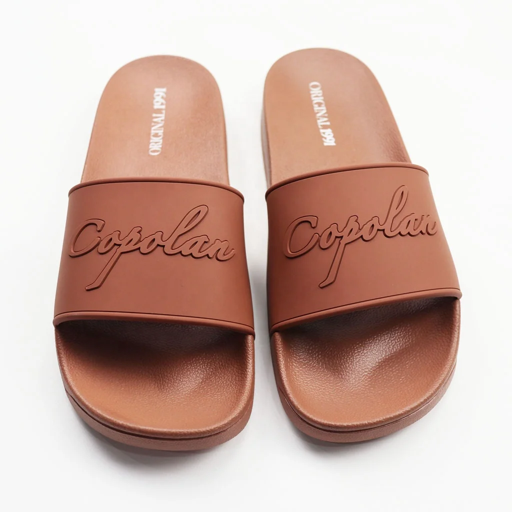 luxury rubber sole custom sliders women, summer slip on unisex custom logo slides footwear sandals men with logo