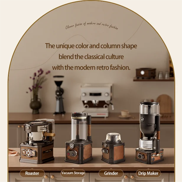 Factory Wholesale Small Home Coffee Roaster Vintage Household Smokeless Coffe Roaster Noiseless Home Cocoa Bean Roaster