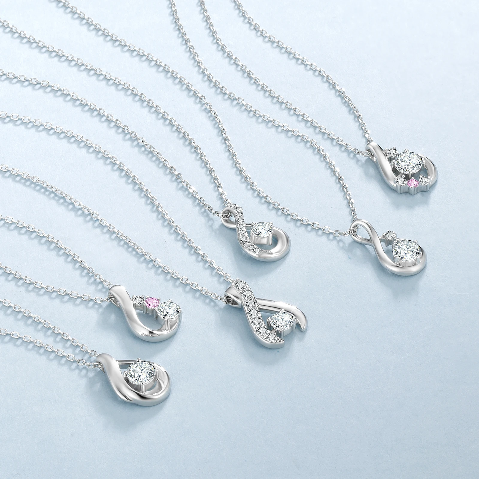 KRKC Wholesale Mossanite Lab Diamond 925 Sterling Silver Cable Chain Jewelry Gold 0.3-1CT Moissanite Pendant Necklace for Women