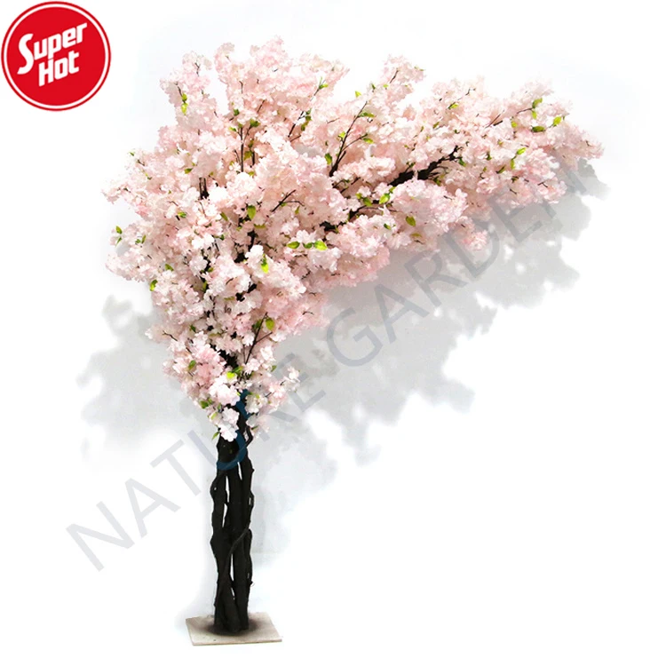 Real Touch Indoor Outdoor Silk Sakura Arch Trees Wedding Decoration Pink Fake Flower Artificial Cherry Blossom Tree
