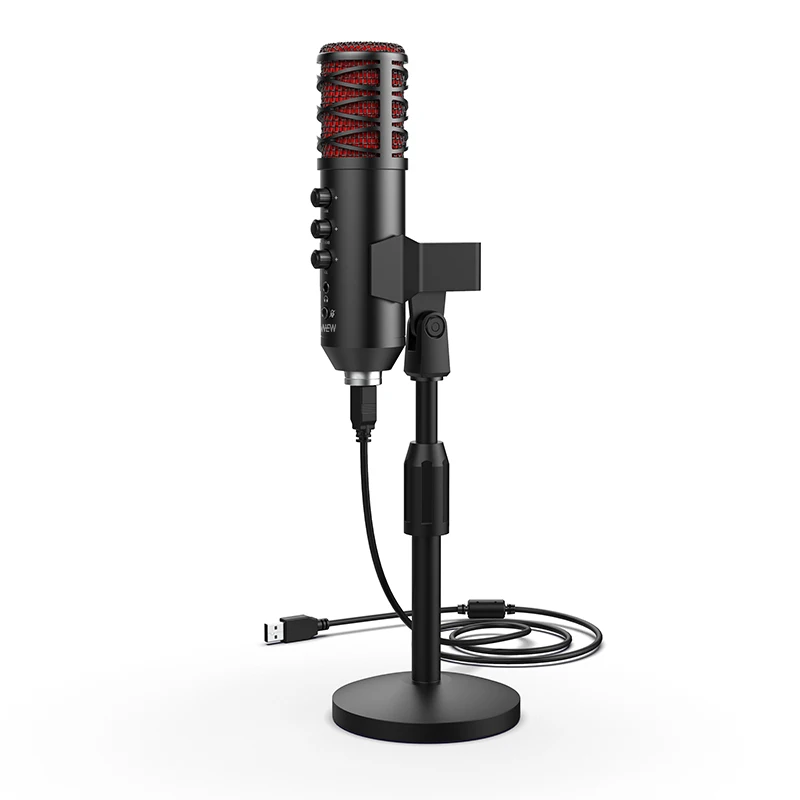 Cardioid Desktop Condenser PC USB Computer Microphone for Voice Over Skype YouTube Videos Vocal Recording Mic