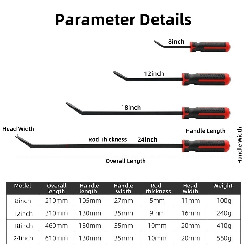 Multi-Function Steel and Aluminum Pry Bar Special Tire Picking and Core Lever Tool for Car Tires Versatile Tool