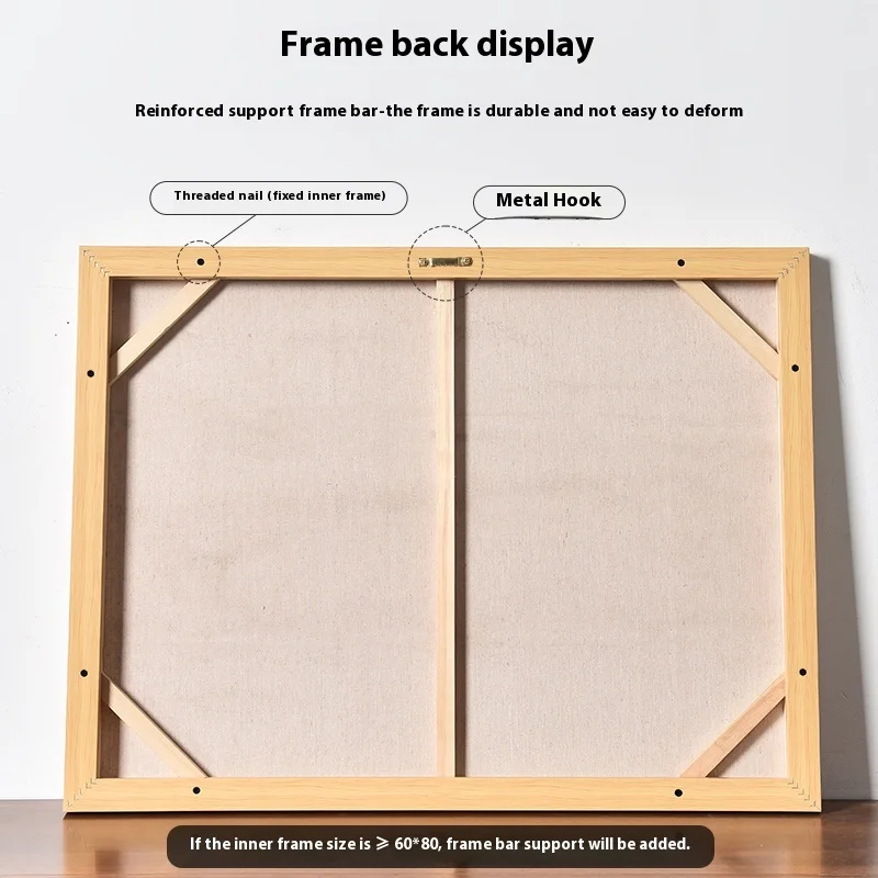 Free framing oil painting frame with blank linen canvas inner frame, finished oil painting, simple and fine edged  customizable