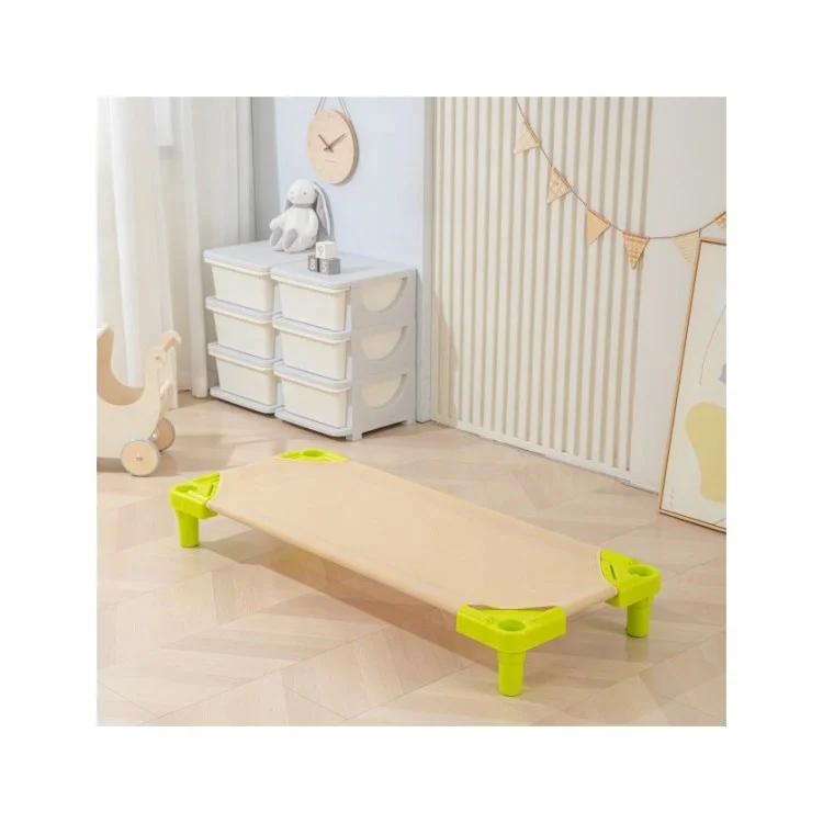 Kids Single Bed For Kindergarten Preschool Daycare Nursery Creche Resting Bed Stackable Space Saving Cot