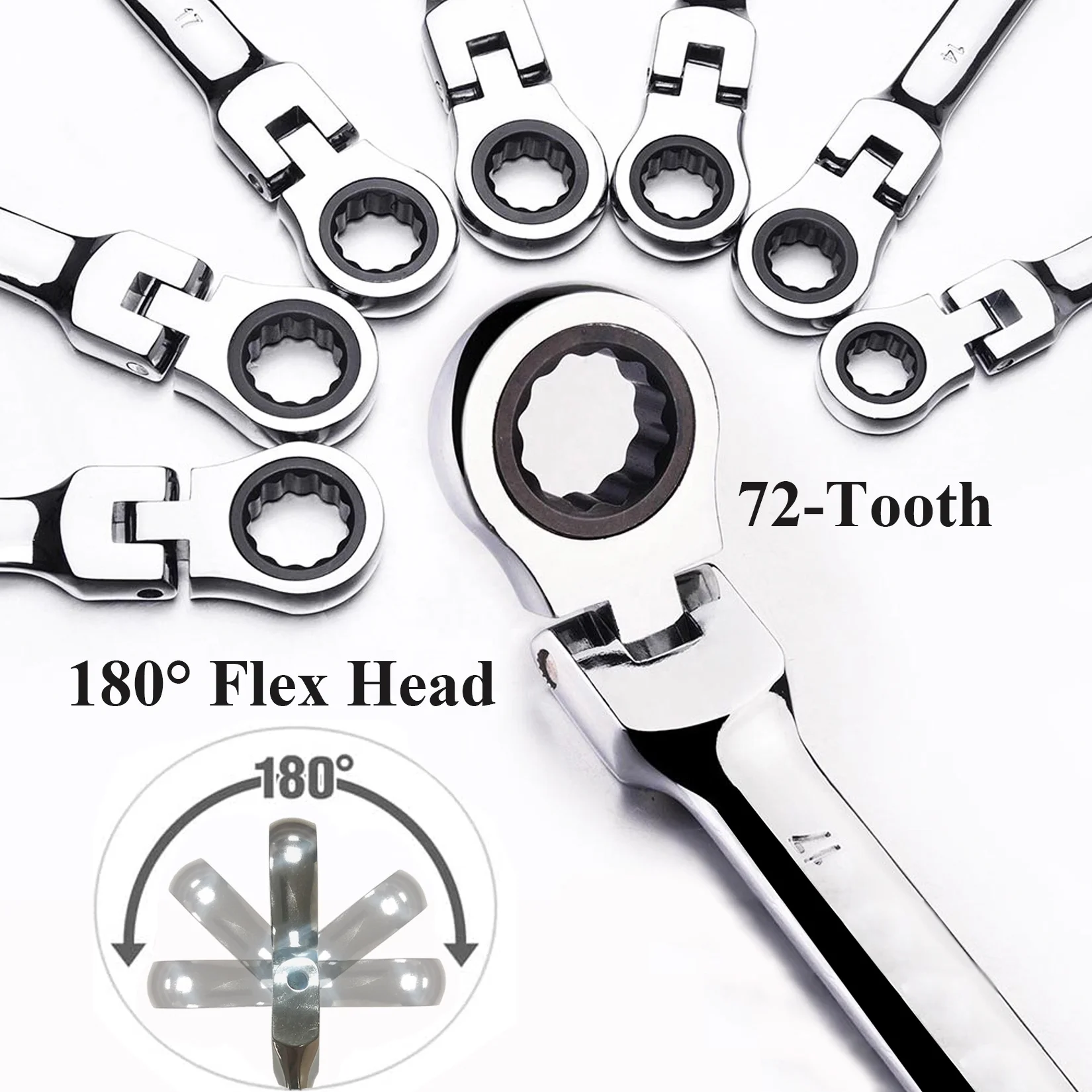 SUGETOOLS  flexible head rachet and crowfoot wrench set hand tool bag set