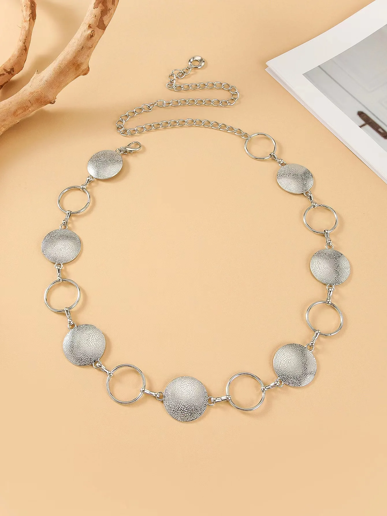 Lady Round Circle Badge  Concho Dress Decoration Chain Belt