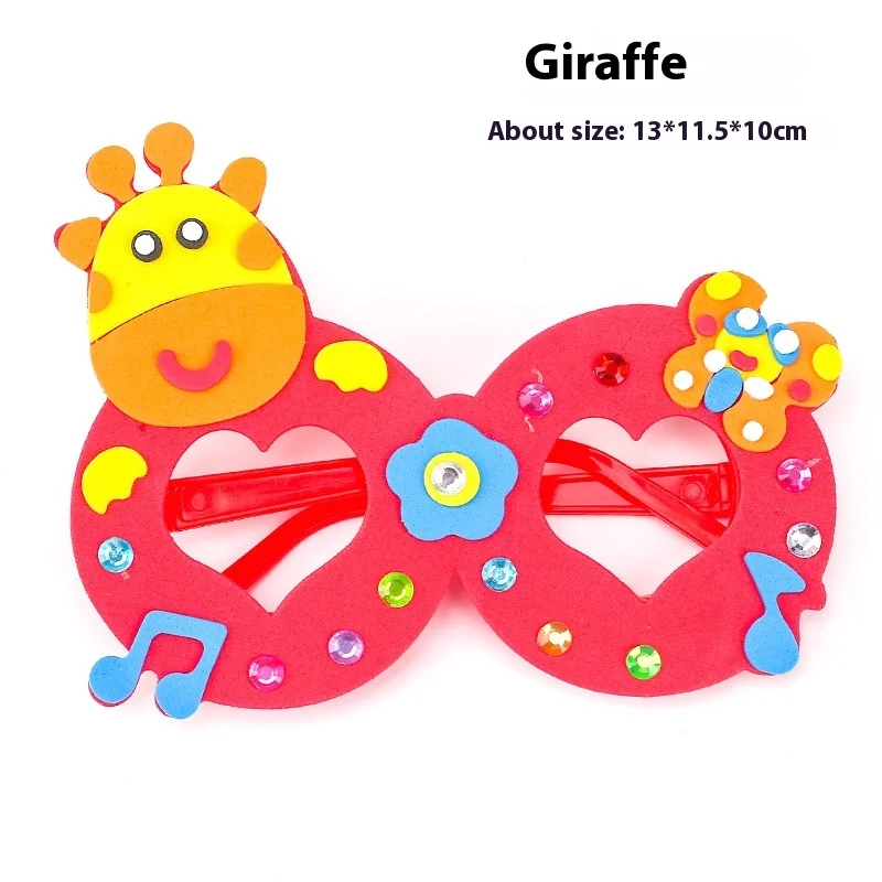 Creative Handmade DIY Art Craft Kits Funny Cartoon Glasses Paste Painting Material Kits
