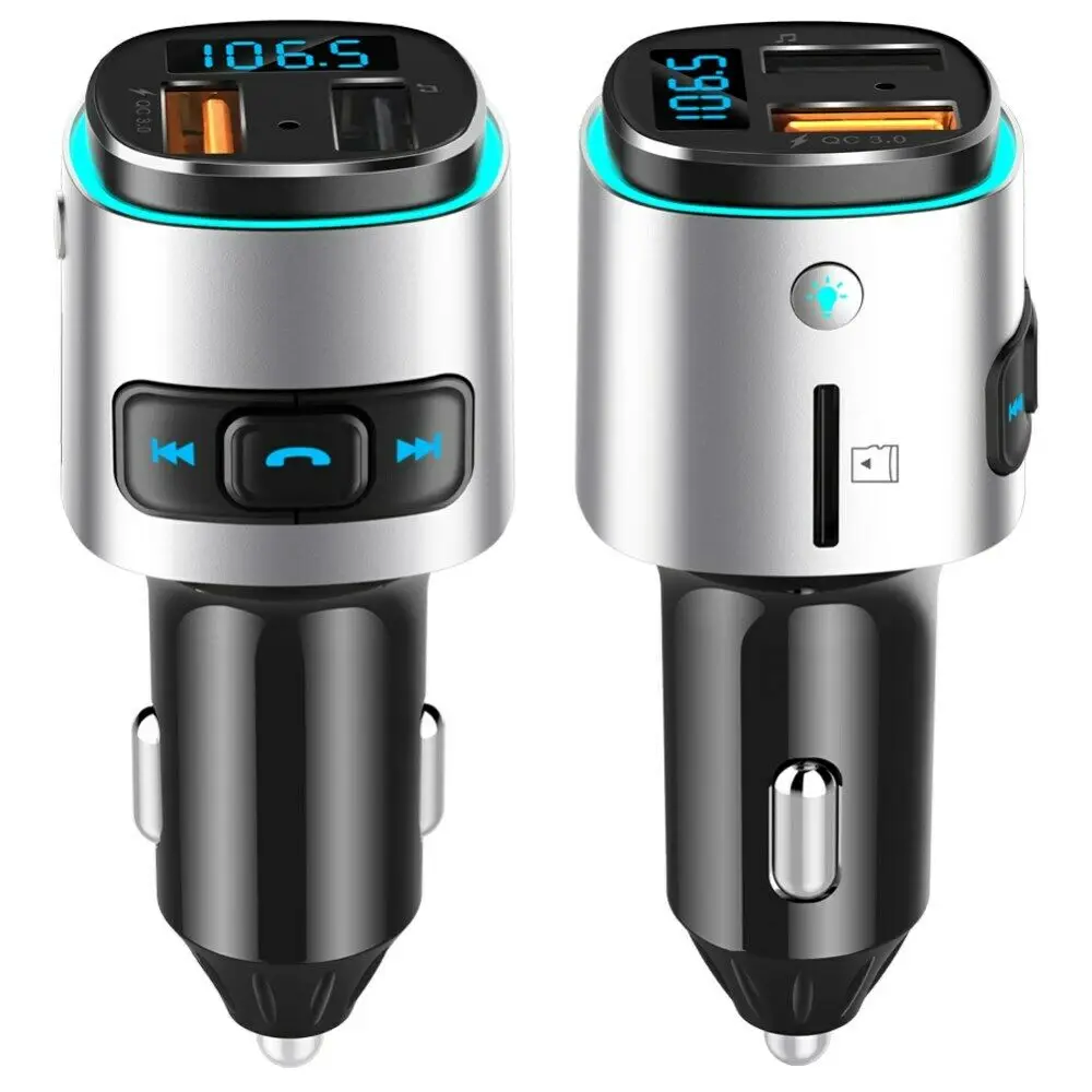  BC41 BT автомобильный комплект громкой связи FM-передатчик радиоадаптер mp3-плеер QC 3 0 USB-зарядное устройство цветная Быстрая