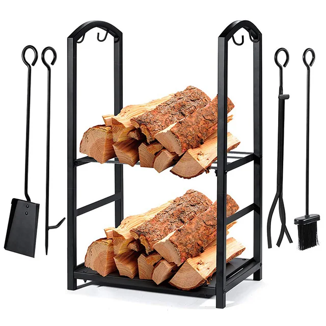 Камин стеллаж для выставки товаров с 4 набор инструментов для камина дрова стеллаж для хранения держатель дров
