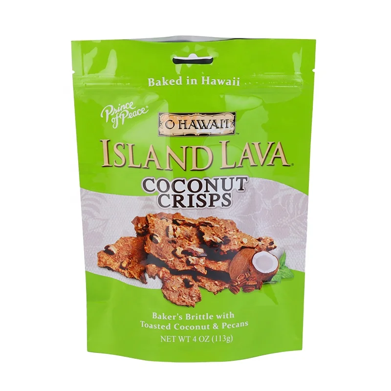 Custom printed stand up aluminum foil ziplock pouch food grade packaging bags for crisps