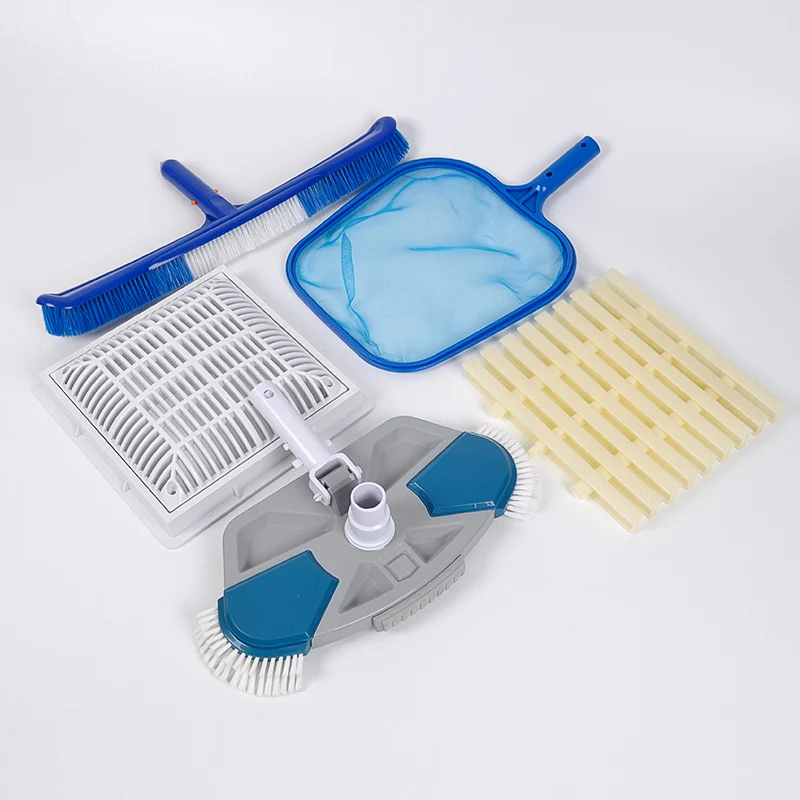 China Factory Hot Selling Swimming Pool Equipment Set Cleaning Accessories Vacuum Head Cleaner Hose Leaf Rake
