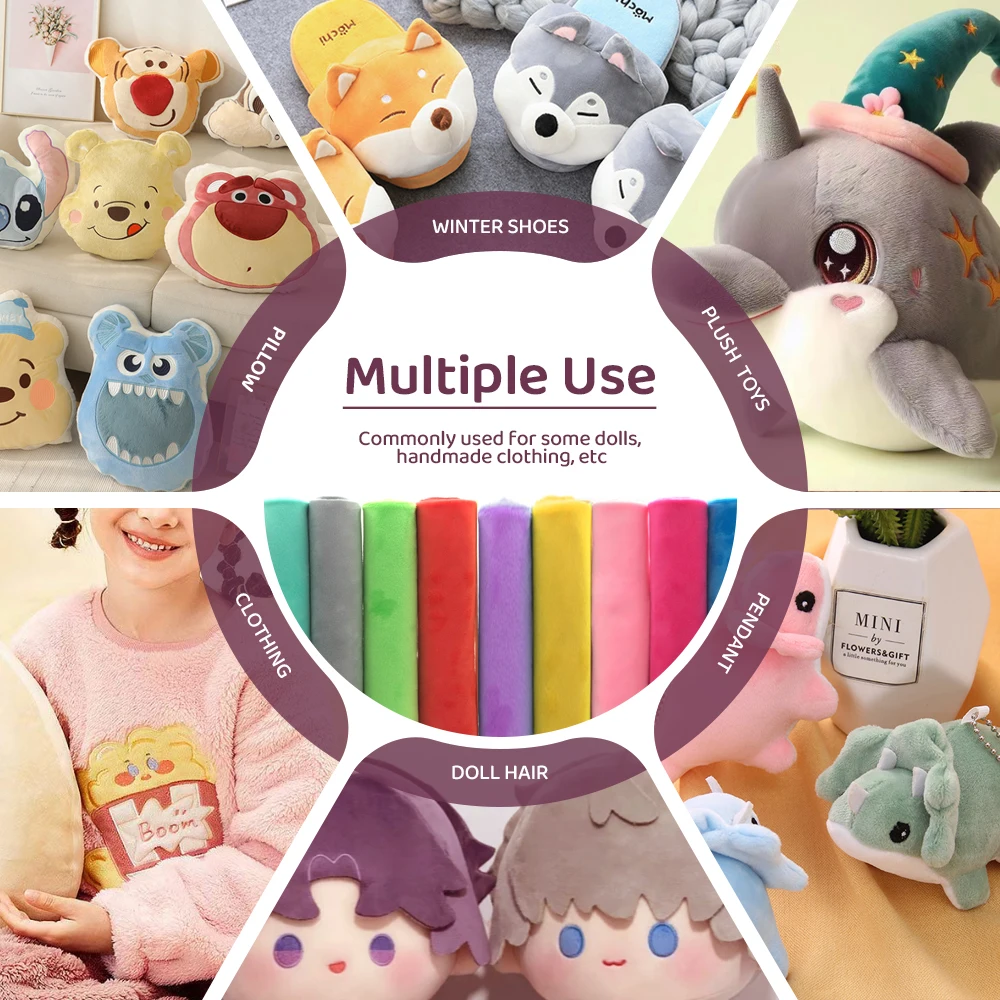 1.5mm solid color soft artificial mink fabric  100% polyester DIY clothing fabric doll plush fabric 150x50cm