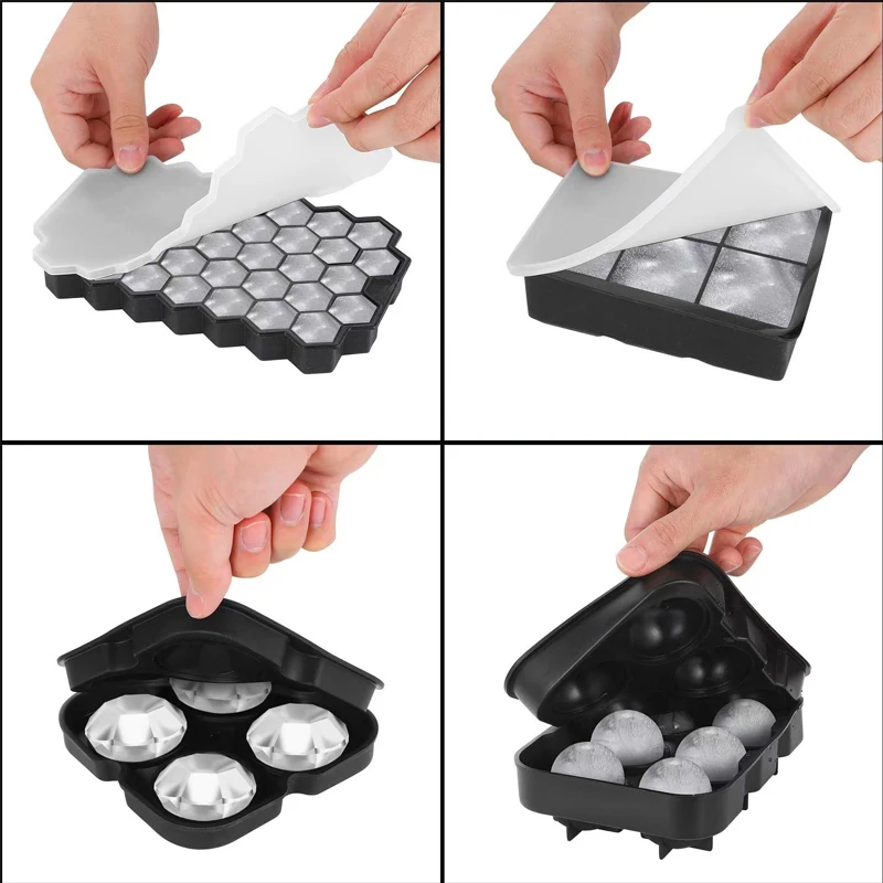 Bpa Free Large Ice Cube Maker High Quality 6 Cavity Silicone Ice Cube Mold Big Giant Size Silicone Ice Cube Tray