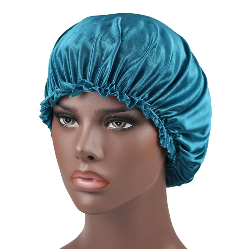 D2331 Women Ladies Satin Sleep Hat Hair Care Bonnet Adjustable Sleeping Hats Satin Nightcap