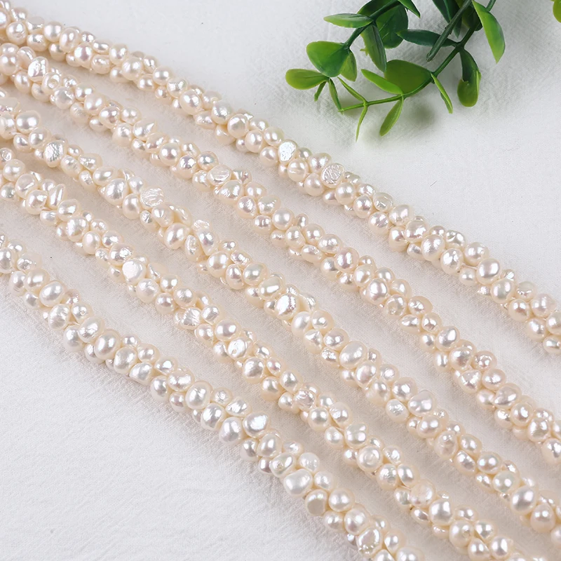 6-8mm White Baroque Freshwater Pearls Beads Strand Wholesale For Jewelry Making