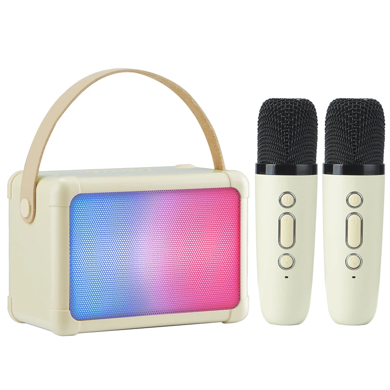 Mini Karaoke Machine for Kids, Cute Karaoke with Microphone Set, Retro Handheld Style for Family Party