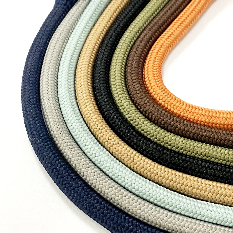 Spot goods round hoodie drawcord string braided cotton polyester Solid color Transparent cord end rope shoelace trouser cord