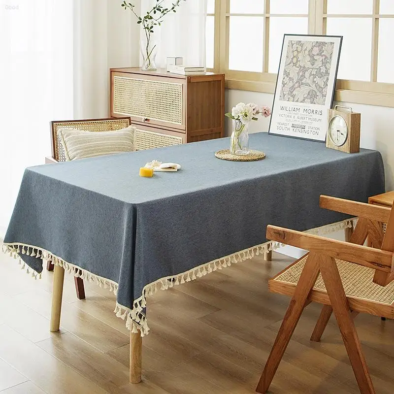 Good industrial Cotton and Linen Style New Chinese Plain Color Zen Tea TV Cabinet Coffee Dining cloth Dust-proof Meeting R