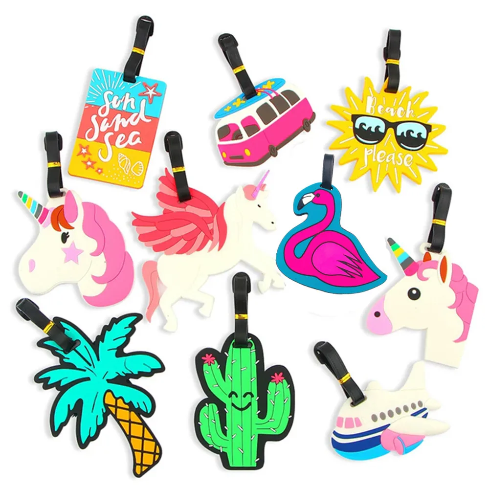Luggage Tag kawaii Silicone Cartoon Custom Fruits rubber silicone nametags Suitcase Tags Name Address Holder Baggage