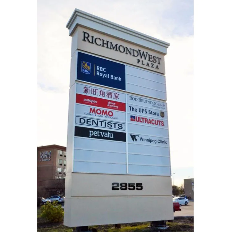 Manufacturer Price illuminated 3d Direction Led Signage Totem Signs Large Advertising Outdoor Monument Pylon Sign For Hotel