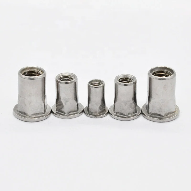 M4 M5 M6 M8 M10 Stainless steel Flat head Half hex body Open end Blind rivet nut