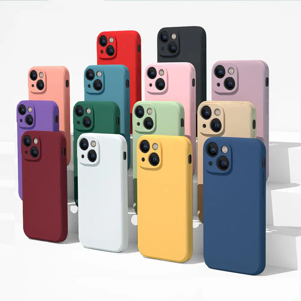 Чехол из жидкого силикона для iPhone 13 12 11 SE мягкий силиконовый чехол 14 pro max чехлы мобильных телефонов