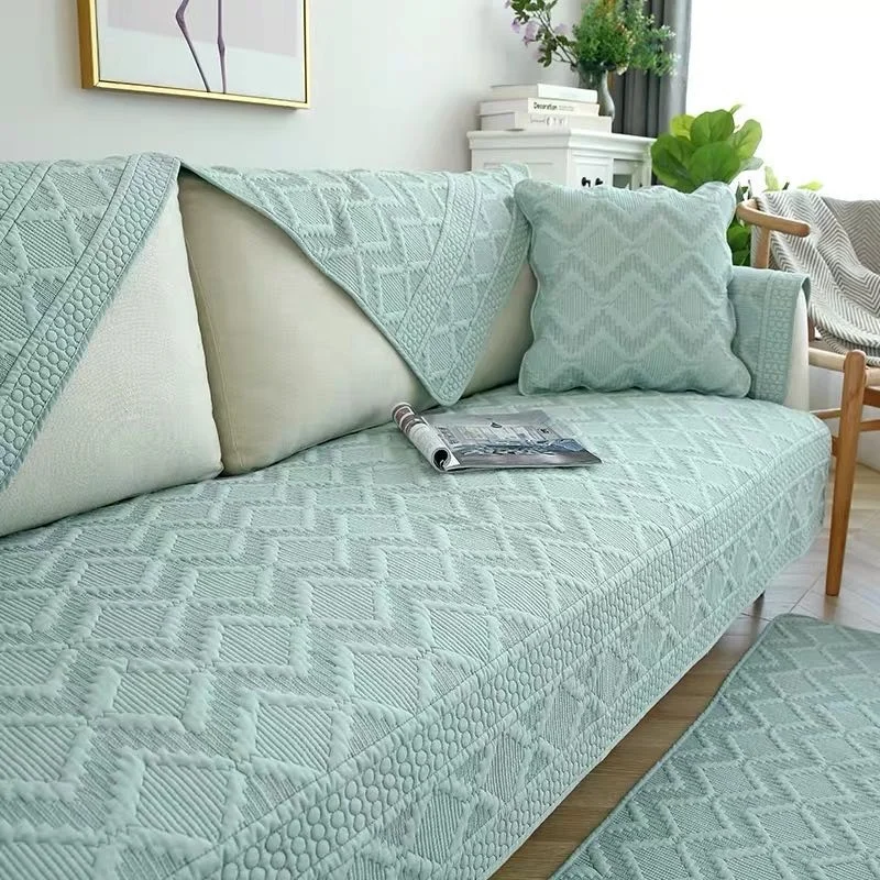 Cotton sofa cover four seasons universal chaise  u-shaped custom patterned sofa cushions