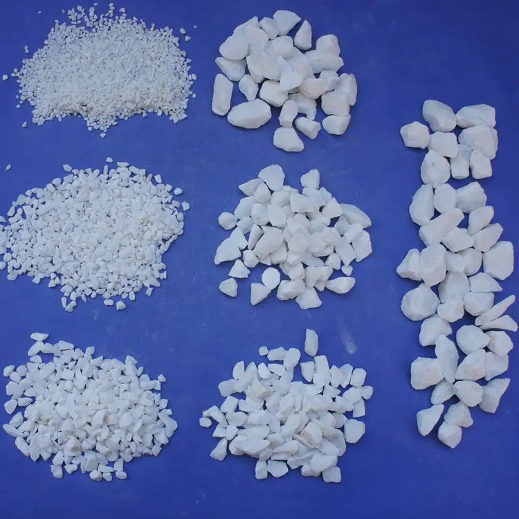 
White different size gravel for home and garden decorative 