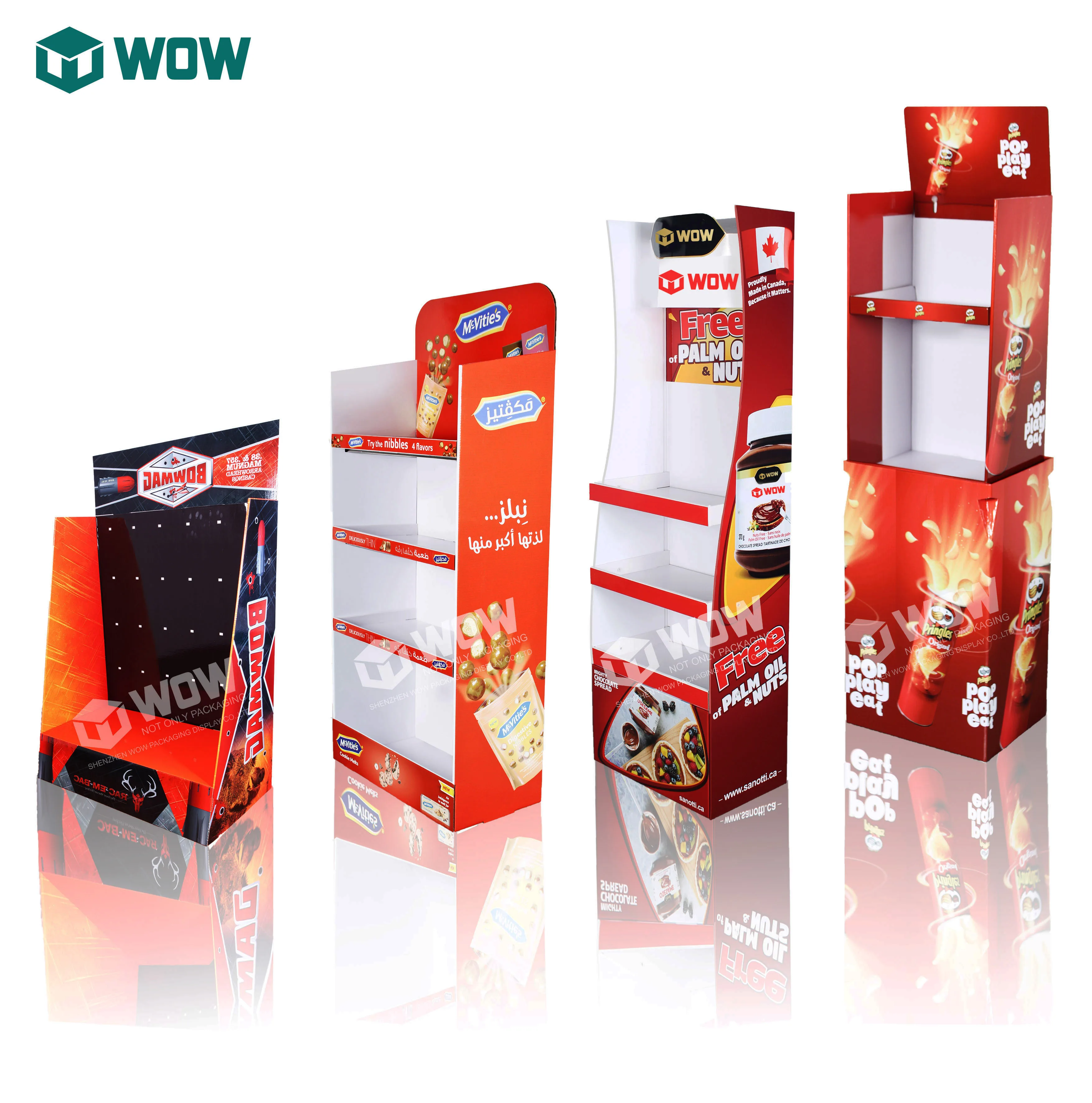 High Quality Corrugated Cardboard Display Stand Retail Product Display Stand Potato Chip Chocolate Snack Display Stand