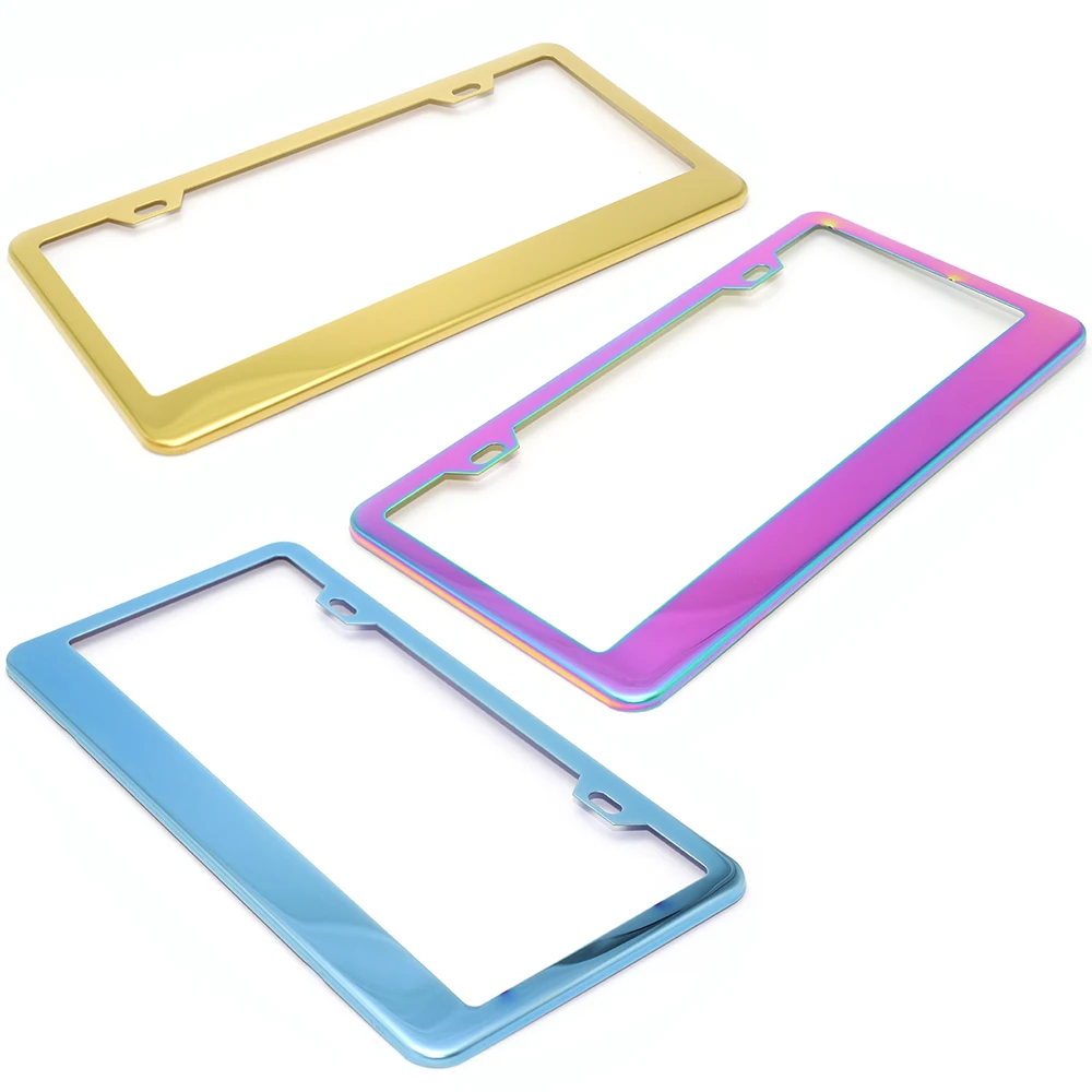 
usa flag rhinestone Universal Custom Heave Duty Metal Chrome Bling Stainless steel License Plate frame holder for U.S/Canada 