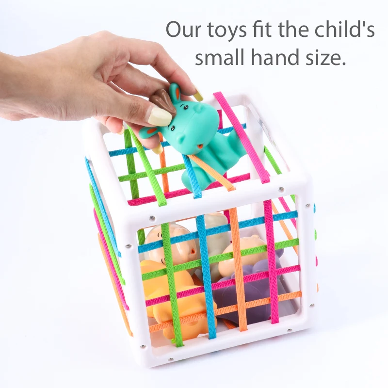 KSF Baby Early Education Color Cognition Hand Sensory Training Cube Toy Rainbow 0-3 Years Old Shape Sorting game