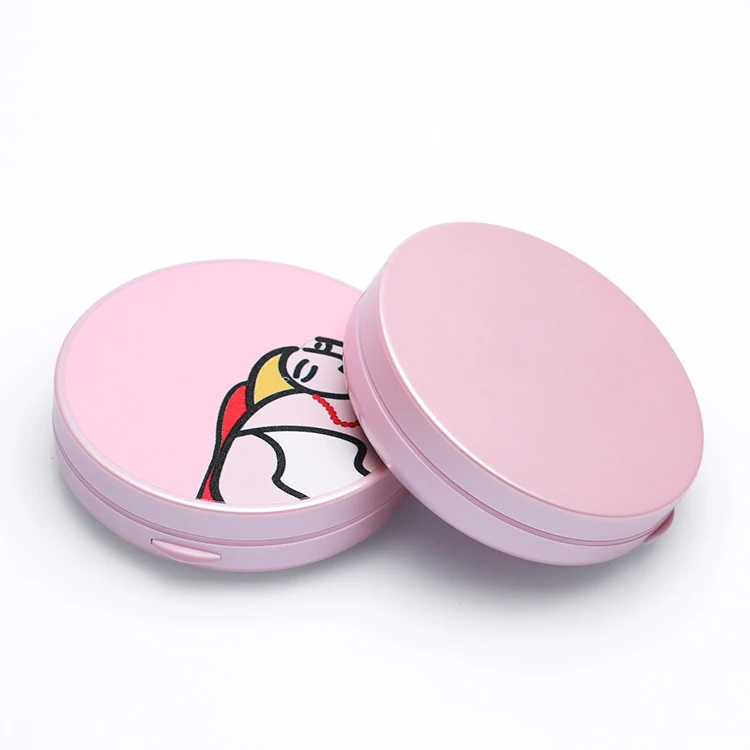 Compact powder box round clamshell compact powder box double-layer plastic powder tray customization