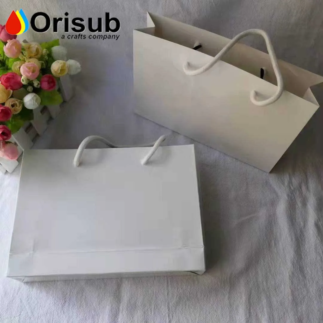 A3, A4, A5, A6 Personalized paper tote gift bags blanks plain white gift paper bags for sublimation