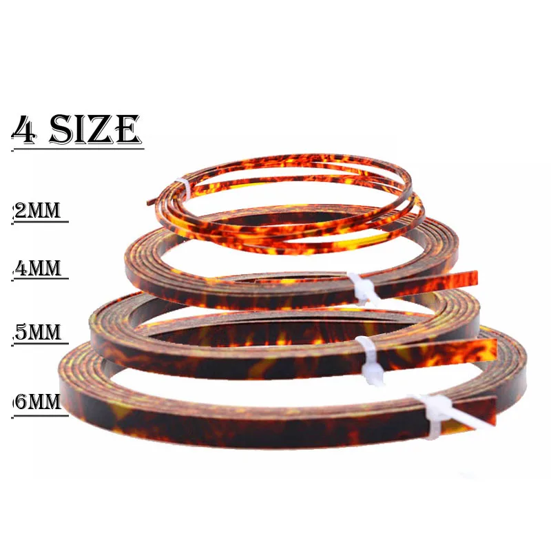 Colorful Celluloid 6/5/4/2 mm Width Guitar Binding Purfling 5 Feet Length Red Tortoise shell