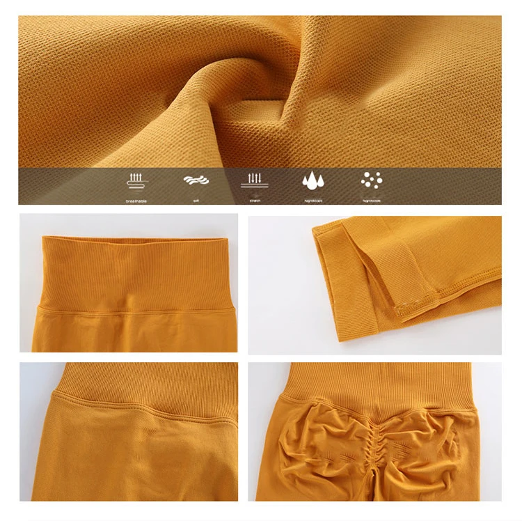 MOQ 1 Women Soft Sport Wear Scrunch Butt Lift Seamless Leggings Custom Ribbed Push Up Booty Workout Gym Fitness Yoga Tights