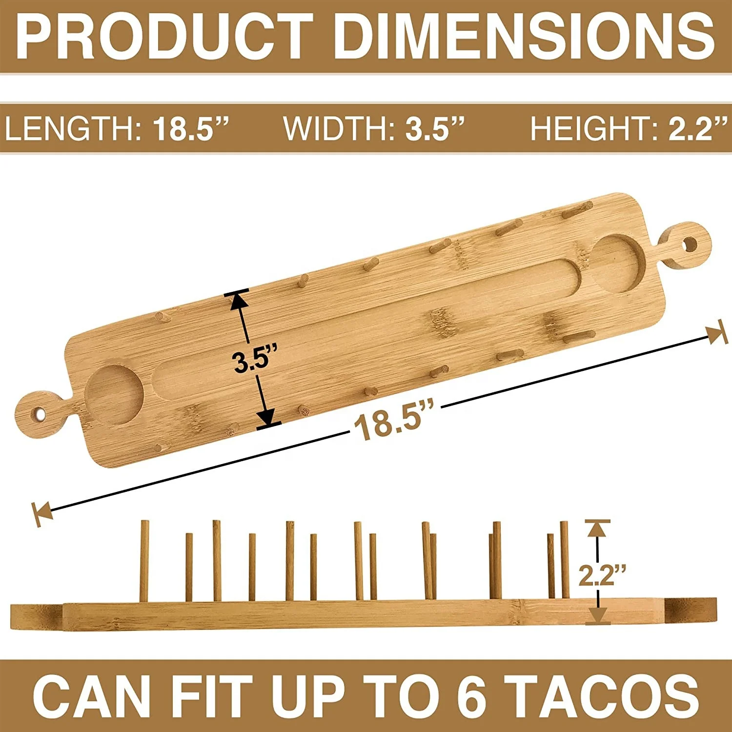 Wooden Bamboo Taco Holder Stand
