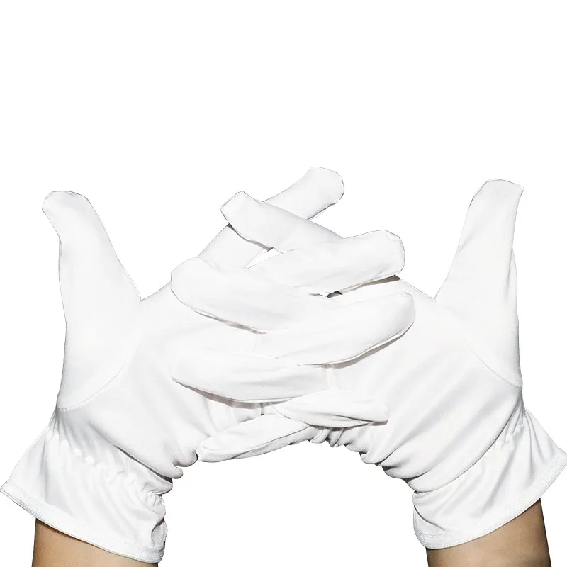 White Jewelry Polishing Gloves Dust Proof Microfiber Gloves White Clean Cloth Glove