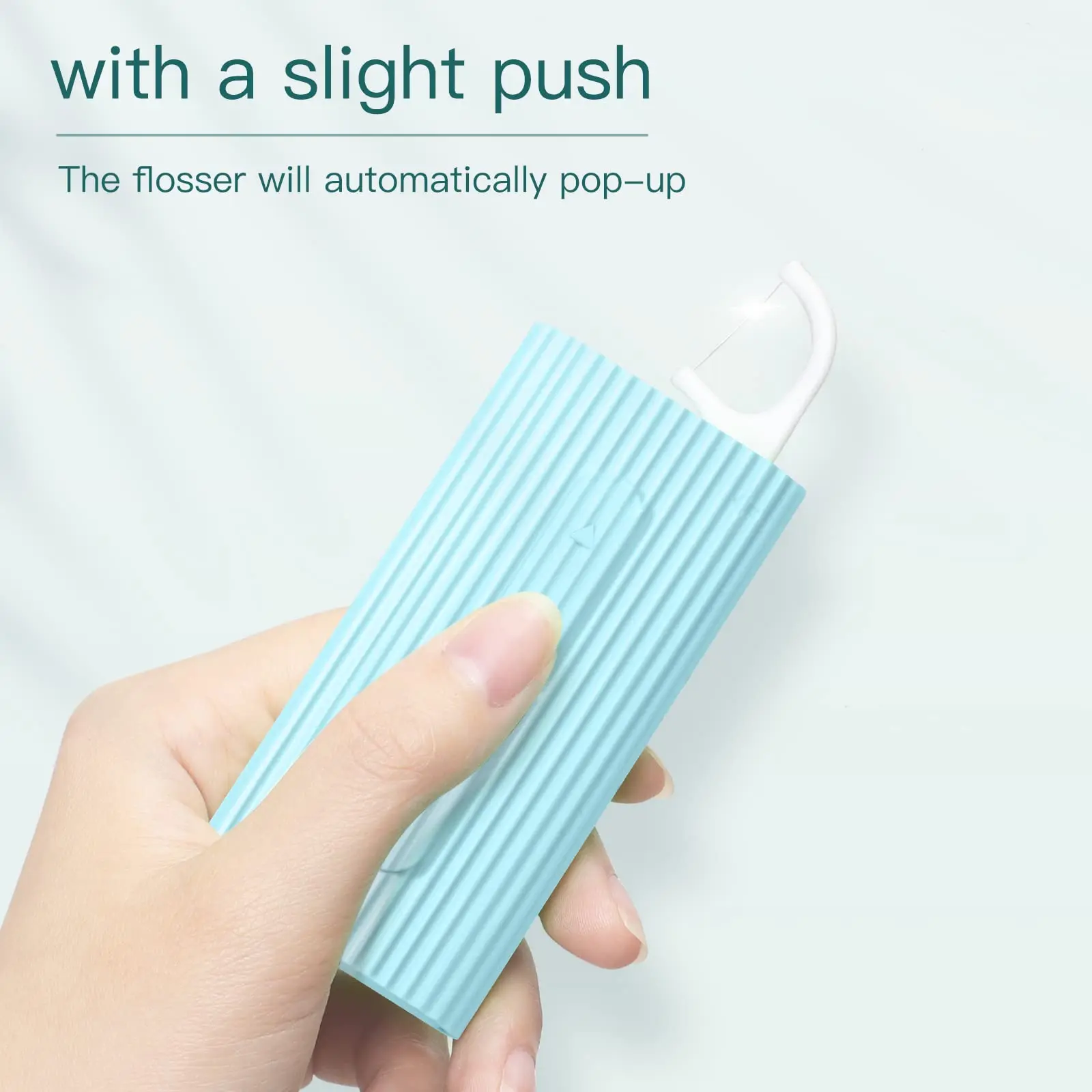 Dental Floss Dipspenser Portable Floss Pick Case-Blue Upgrade Reusable Portable Flosser Dispenser Travel Dental Picks Toothpicks