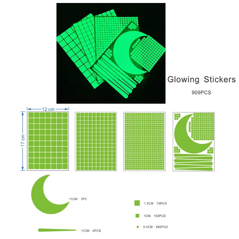 Непромокаемая Водонепроницаемая подзарядка-неограниченная светящаяся в темной точке/Фотолюминесцентная светящаяся наклейка для украшения