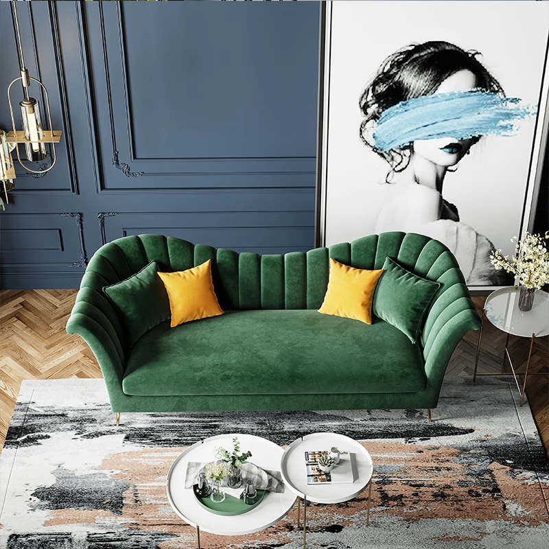 Luxury hotel sofa velvet fabric chesterfield couch lounge sofa fabric wholesale fashion creative high quality sectional sofa