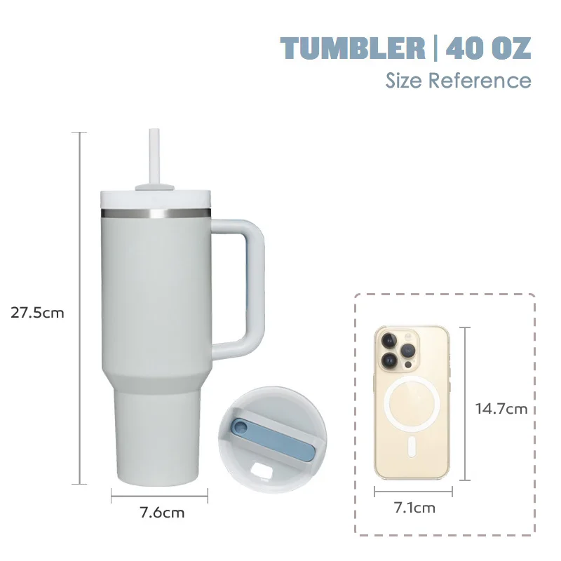 Most Popular 40oz Eco-friendly Vacuum Tumbler 304 Stainless Steel Vacuum Flask Travel Mug with Straw Insulated Thermal