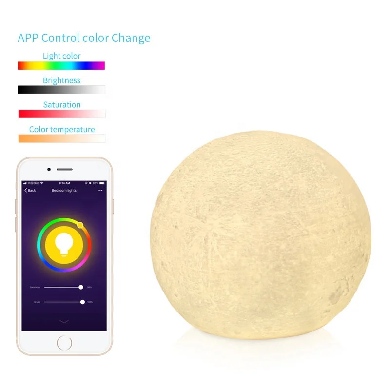 Голосовое управление luna moon лампы для мотоциклов rgbw smart night light милые