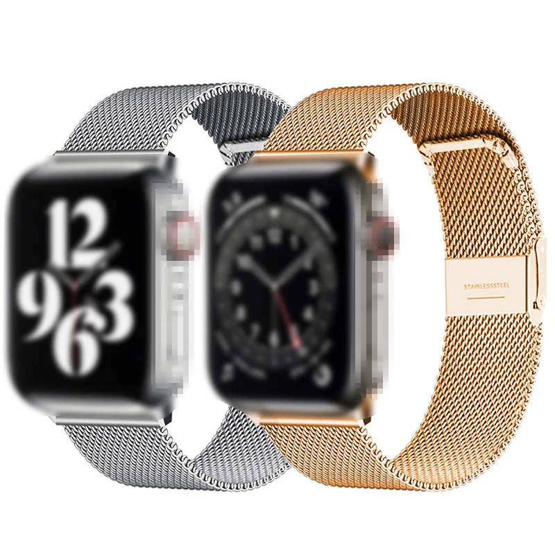 Stainless Steel Metal Milanese Loop Smart Watch Strap for Apple Watch Band Armband for iWatch Series 8 7 6 5 4 SE