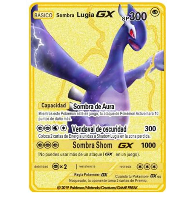 High quality Spanish metal ca Gold Metal Poke mon Cards 1st First Edition Trading Playing Cards Game Charizard,Blastoise