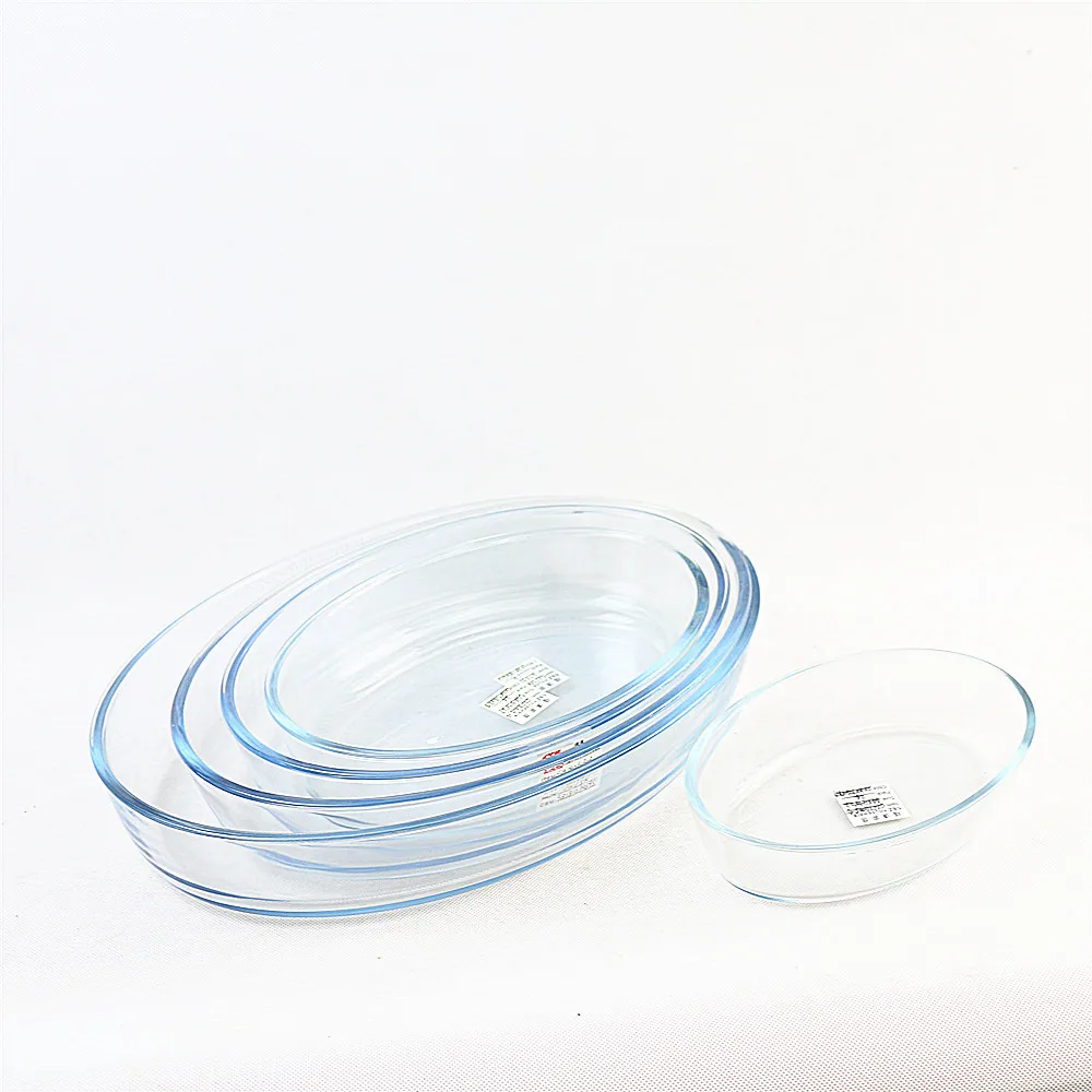 new style Rectangular microwave safe glass borosilicate oval dish oval roaster
