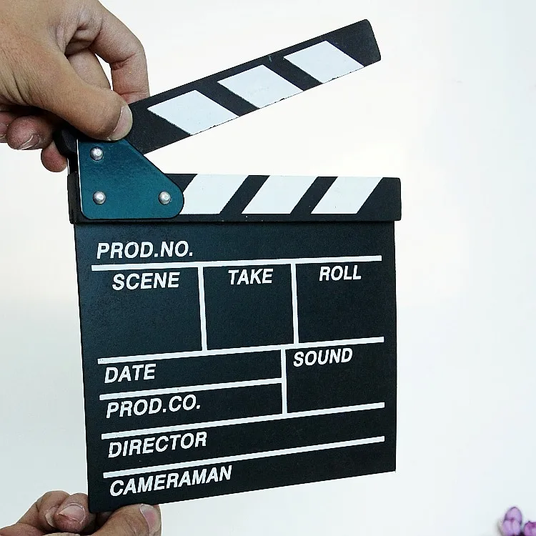 
Wood Director Video Scene Clapperboard TV Movie Clapper Board Micro Video PropsMovie Shooting Props Action Film Slate 
