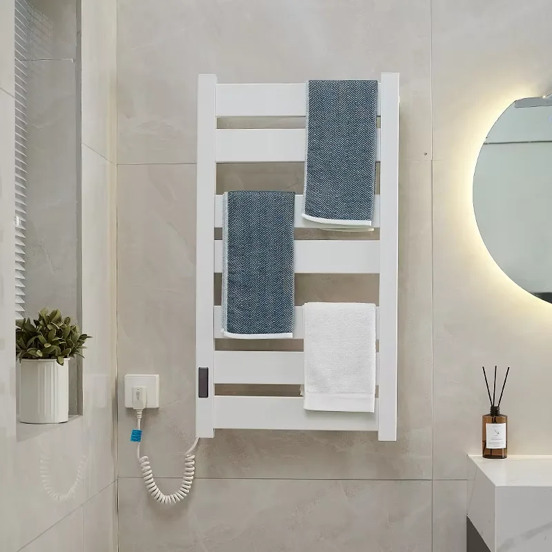 Widened Flat Tube Heating Towel Rail Smart Racks Wholesaler Price Electric Heated Towel Rack With Adjustable Temperature