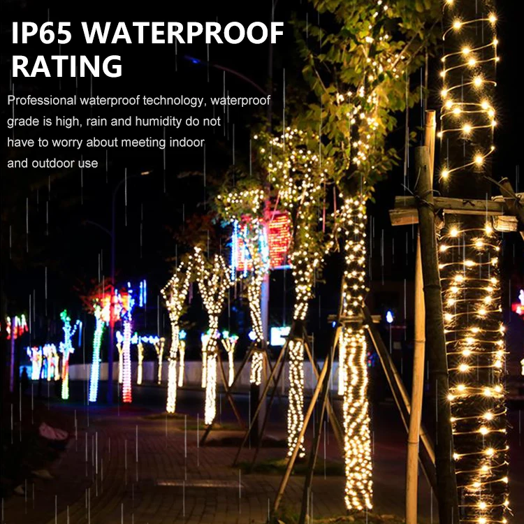 RGB Decoration Garden Light Strings  Abs 10m 20m Waterproof Ip65 Outdoor Solar Led String Lamp