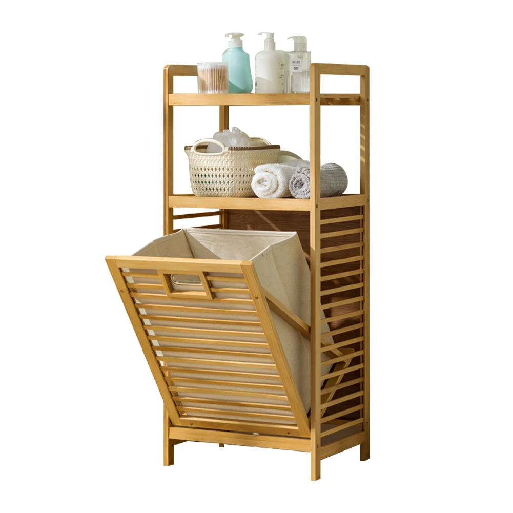 Hot sale products Environmental friendly bamboo bathroom storage racks 2 layer bathroom rack